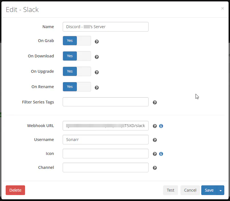 Sonarr config