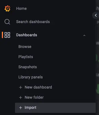 Import dashboard screenshot