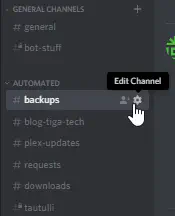 Discord channel edit