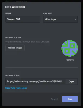 Configure webhook in Discord